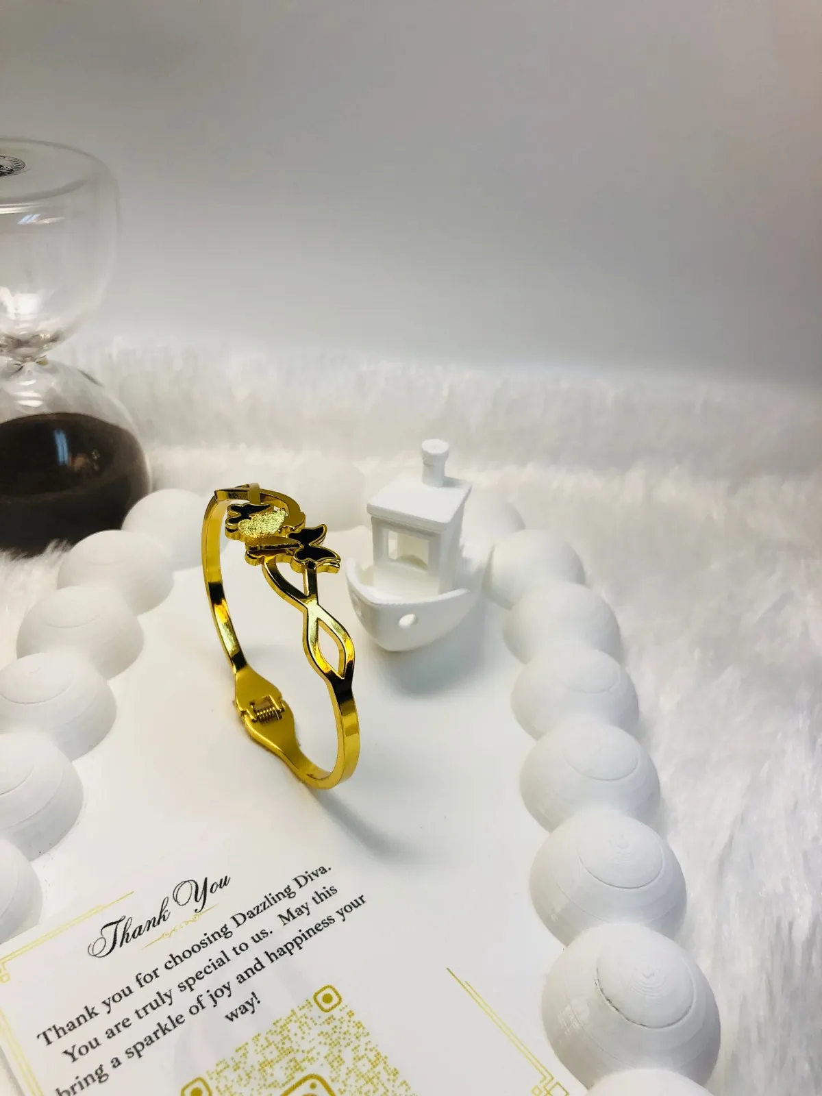 [brc-adlt-dtn-inf-fltr-04] Dual tone infinity flutter bangle(Adults)